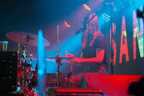 Female Drummer on Stage