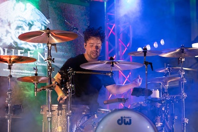 Man playing the drum kit